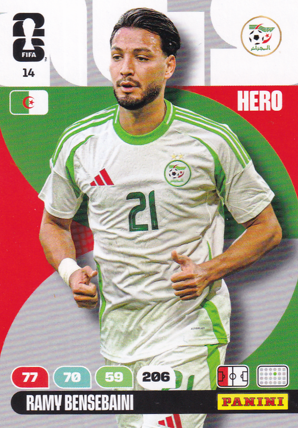 Ramy Bensebaini - Algerien - Panini WM 2026 - Hero - Nr. 14
