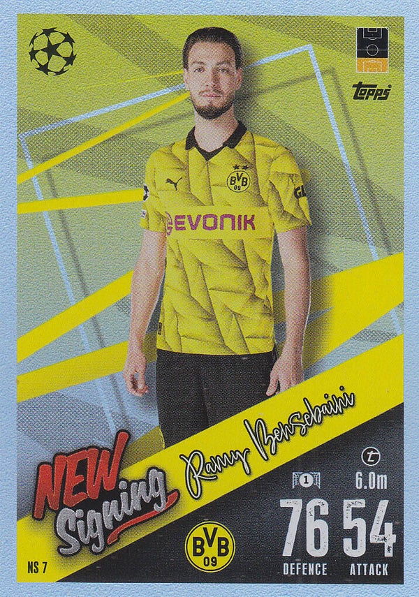 Ramy Bensebaini / Borussia Dortmund / Topps Champions League 2023 / New Signing Karte / Nr. NS7