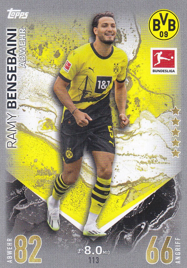Ramy Bensebaini / Borussia Dortmund / Topps Match Attax 2023 / Basis Karte / Nr.113