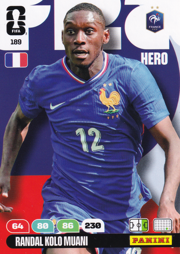 Randal Kolo Muani - Frankreich - Panini WM 2026 - Hero - Nr. 189