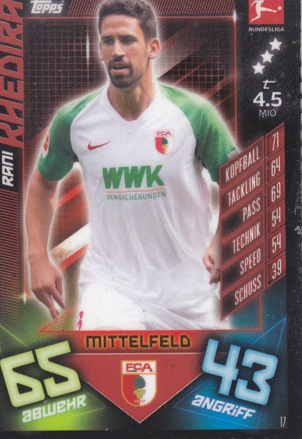 Rani Khedira / FC Augsburg / Topps Match Attax 2019 / Basis Karte / Nr.17