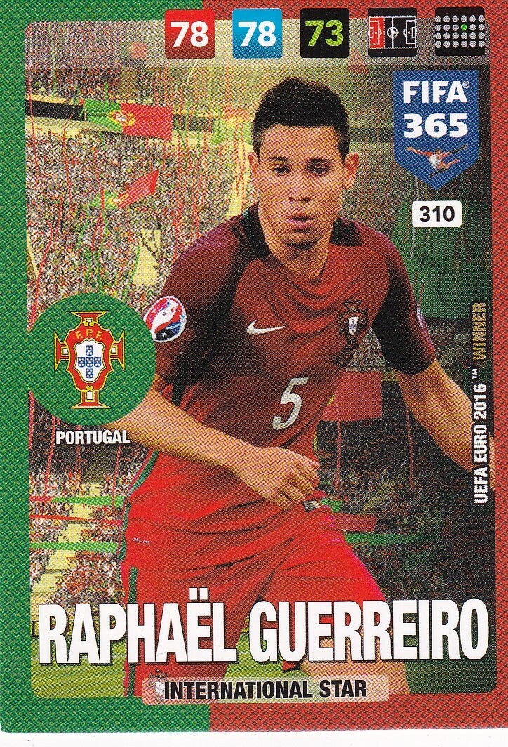 Raphael Guerreiro / Portugal / Panini Fifa 365 Jahr 2017 / International Star / Nr. 310