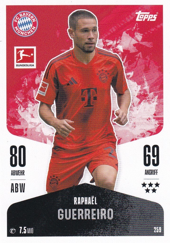 Raphael Guerreiro / FC Bayern München / Topps Match Attax 2024 / Basis Karte / Nr. 259