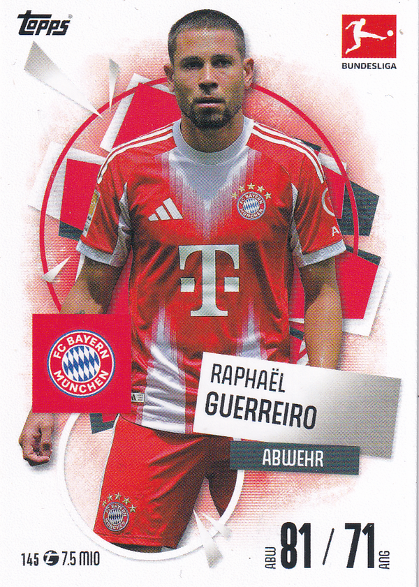 Raphael Guerreiro - FC Bayern München - Topps Match Attax 2025 - Basis Karte - Nr. 145