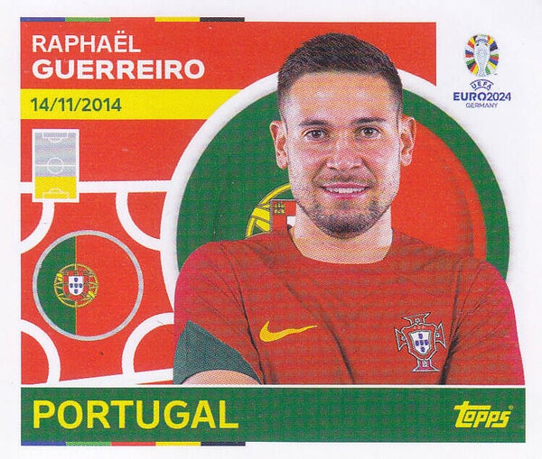 Raphael Guerreiro / Portugal / Topps EM 2024 / Basis Bild / Nr. POR 8