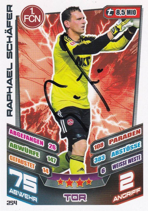 Raphael Schäfer / 1.FC Nürnberg / Topps Match Attax 2013 / Mit Autogramm / Nr. 254