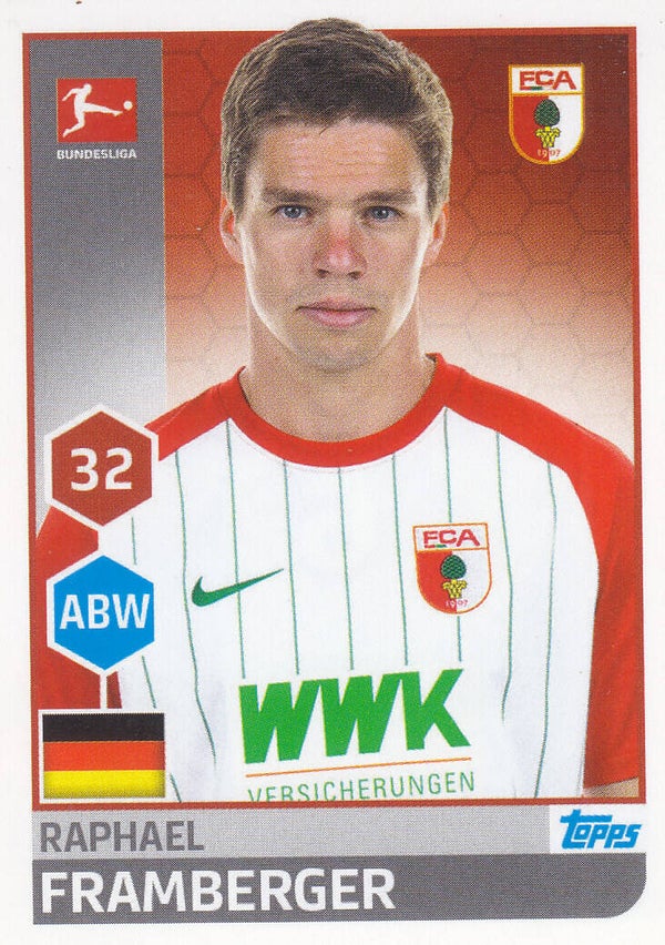 Raphael Framberger / FC Augsburg / Topps Bundesliga 2017 / Basis Bild / Nr.6