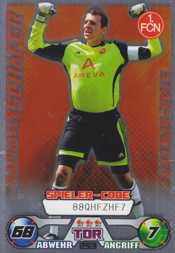 Raphael Schäfer / 1.FC Nürnberg / Topps Match Attax 2009 / Star-Spieler / Nr.253