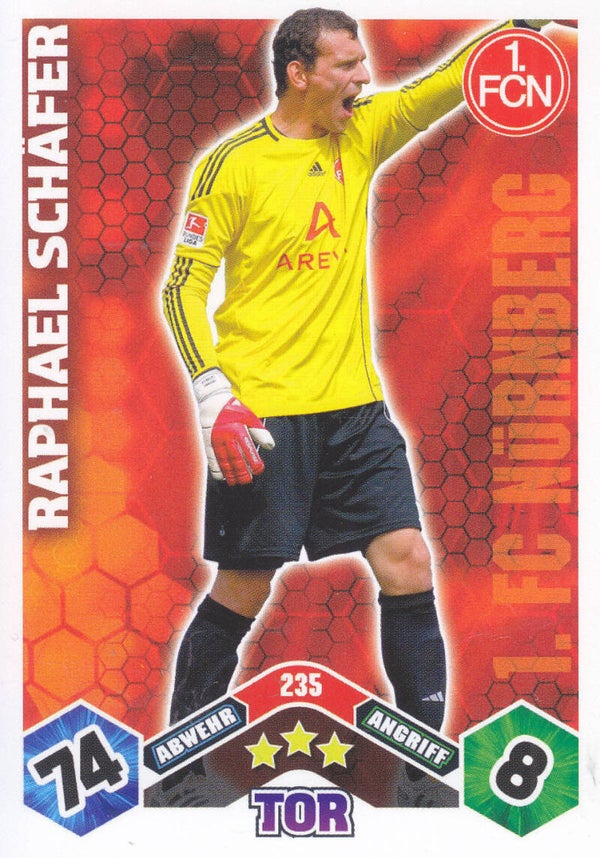 Raphael Schäfer / 1.FC Nürnberg / Topps Match Attax 2010 / Basis Karte / Nr. 235