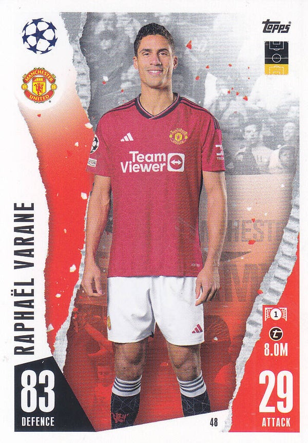 Raphael Varane / Manchester United / Topps Champions League 2023 / Basis Karte / Nr.48