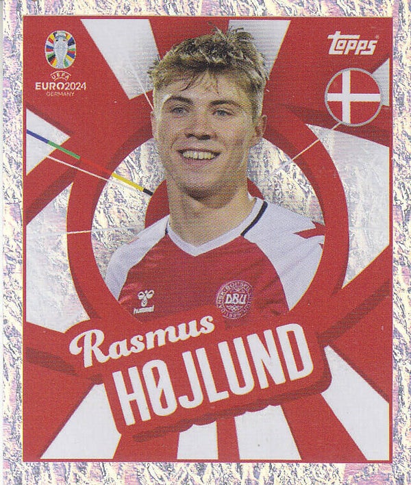 Rasmus Höjlund / Dänemark / Topps EM 2024 / Glitzer Bild / DEN PTW