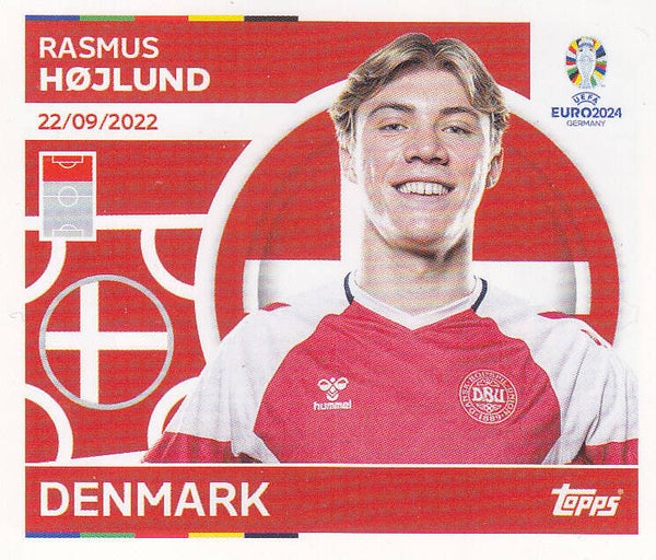 Rasmus Höjlund / Dänemark / Topps EM 2024 / Basis Bild / Nr. DEN 21