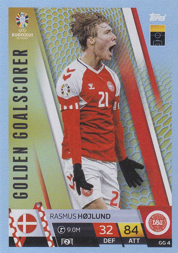Rasmus Höjlund / Dänemark / Topps EM 2024 / Golden Goalscorer / Nr. GG 4