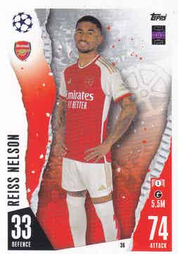 Reiss Nelson / Arsenal London / Topps Champions League 2023 / Basis Karte / Nr.36