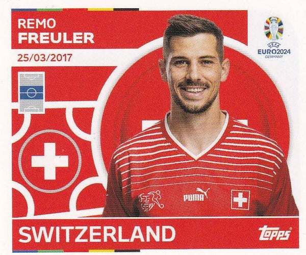 Remo Freuler / Schweiz / Topps EM 2024 / Basis Bild / Nr. SUI 13