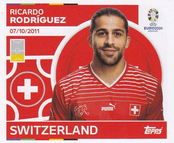 Ricardo Rodriguez / Schweiz / Topps EM 2024 / Basis Bild / Nr. SUI 7