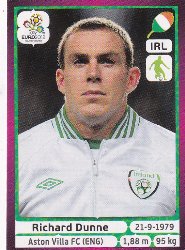 Richard Dunne - Irland - Panini EM 2012 - Basis Bild - Nr. 347