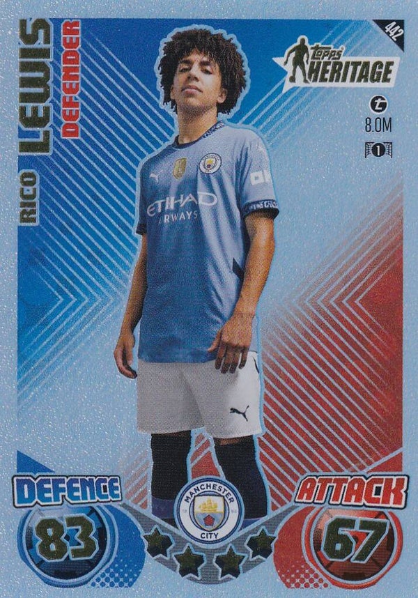Rico Lewis - Manchester City - Topps Champions League 2024 - Heritage - Nr. 442
