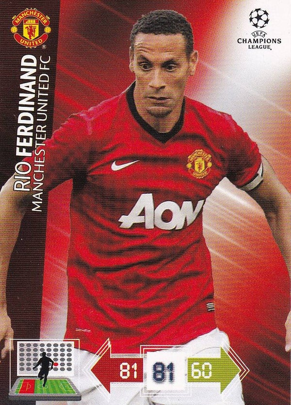 Rio Ferdinand / Manchester United / Panini Champions League 2012 / Basis Karte / Nr. 138