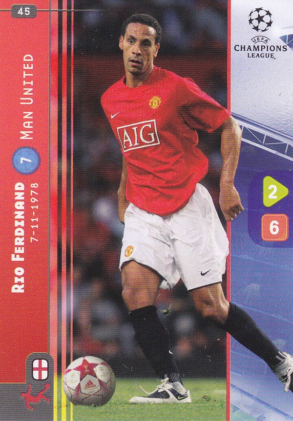 Rio Ferdinand Manchester United Basis Karte Nr.45