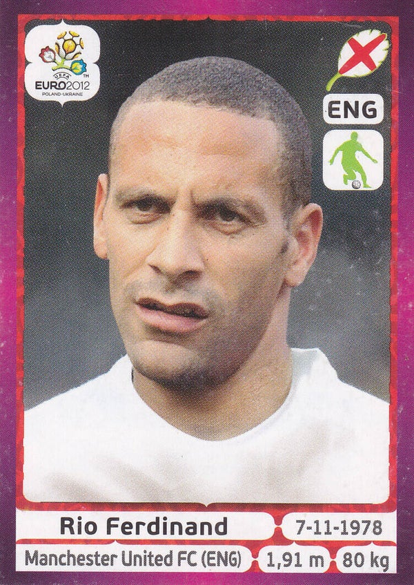 Rio Ferdinand / England / Panini EM 2012 / Basis Bild / Nr. 494