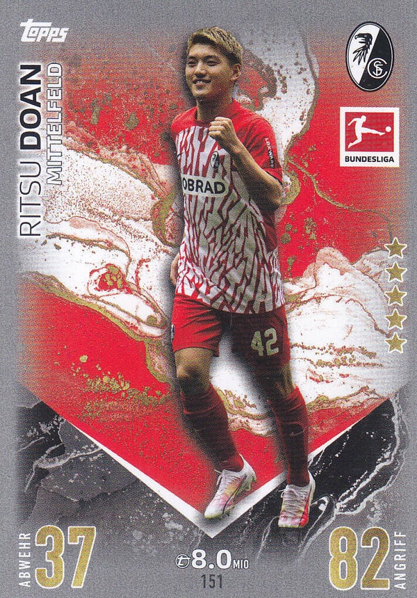 Ritsu Doan / SC Freiburg / Topps Match Attax 2023 / Basis Karte / Nr. 151