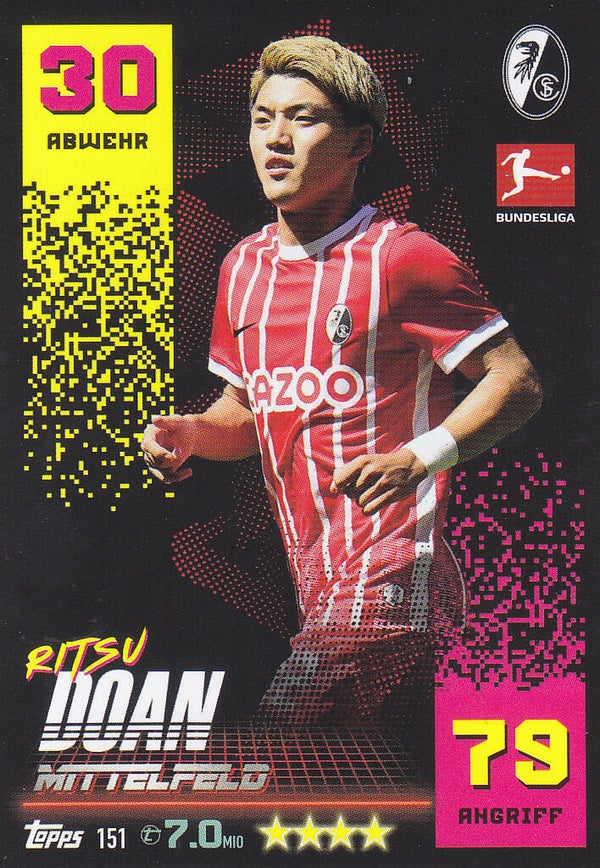 Ritsu Doan / SC Freiburg / Topps Match Attax 2022 / Basis Karte / Nr. 151