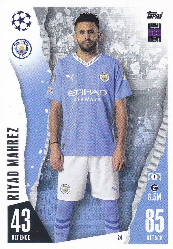 Riyad Mahrez / Manchester City / Topps Champions League 2023 / Basis Karte / Nr.24