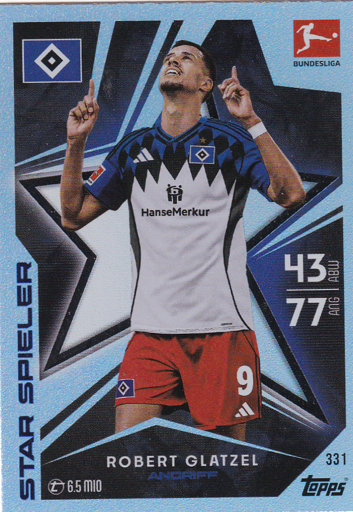 Robert Glatzel - Hamburger SV - Topps Match Attax 2025 - Star Spieler - Nr. 331