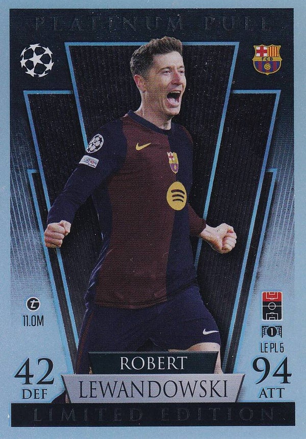 Robert Lewandowski / FC Barcelona / Topps Champions League 2024 / Limited Platinum Pull / Nr. LEPL 6
