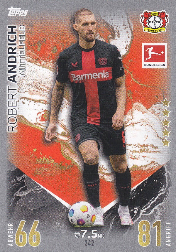 Robert Andrich / Bayer Leverkusen / Topps Match Attax 2023 / Basis Karte Nr.242