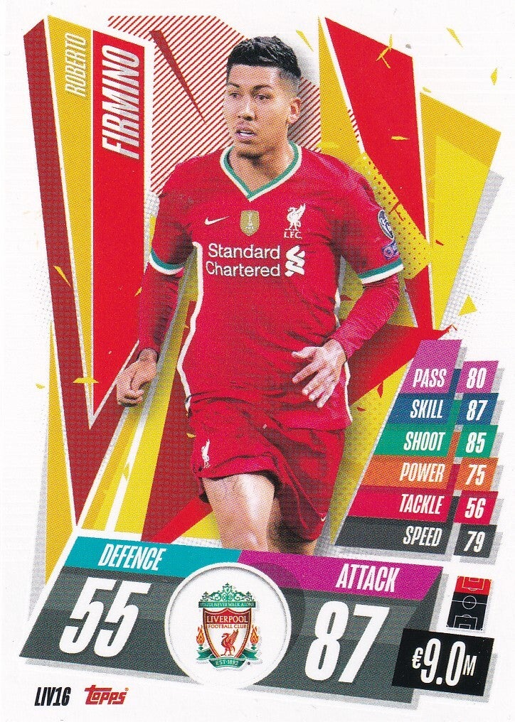 Roberto Firmino  / FC Liverpool / Topps Champions League 2020 / Basis Karte / Nr. LIV 16
