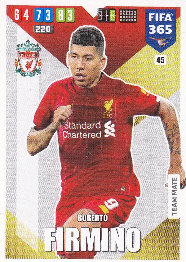 Roberto Firmino / FC Liverpool / Panini Fifa 365 Jahr 2020 / Team Mate / Nr. 45