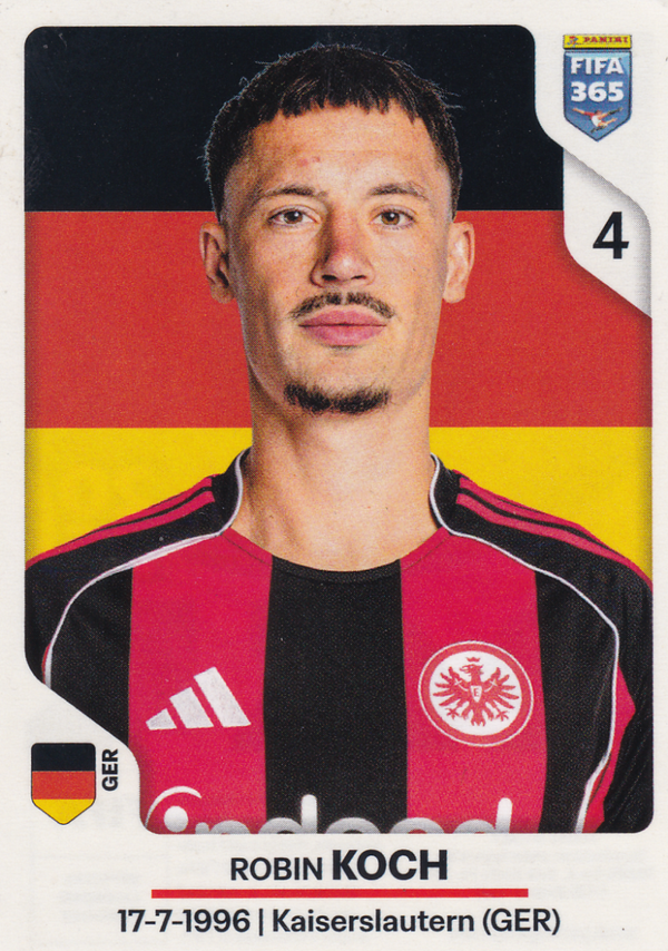 Robin Koch - Eintracht Frankfurt - Panini Fifa 365 Jahr 2026 - Basis Bild - Nr.190