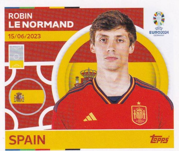 Robin Le Normand / Spanien / Topps EM 20245 / Basis Bild / Nr. ESP 8