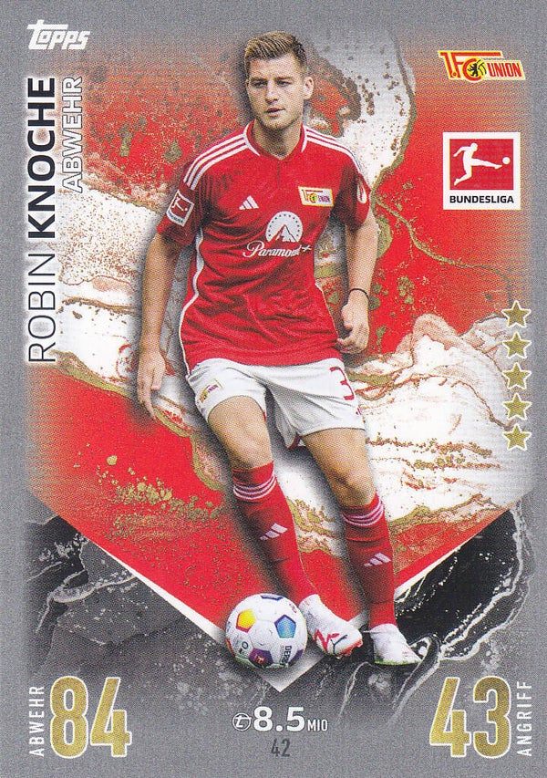 Robin Knoche / 1.FC Union Berlin / Topps Match Attax 2023 / Basis Karte / Nr.42