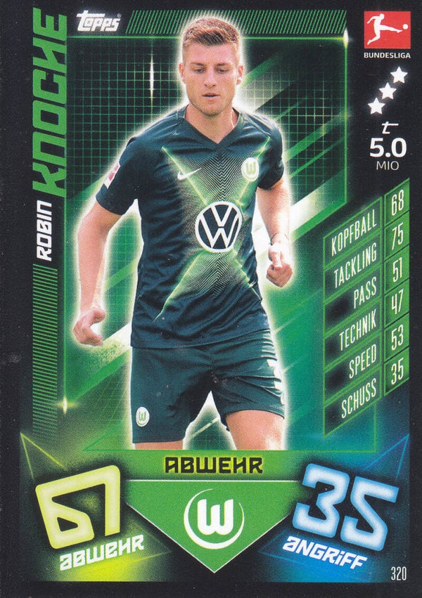 Robin Knoche - VFL Wolfsburg -  Topps Bundesliga 2019 - Basis Karte - Nr. 320