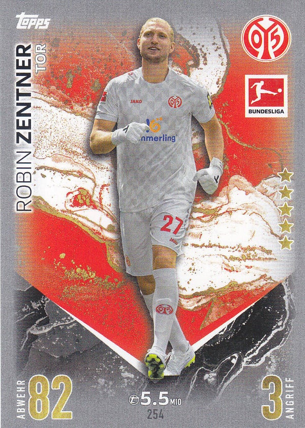 Robin Zentner / 1.FSV Mainz 05 / Topps Match Attax 2023 / Basis Karte / Nr.254