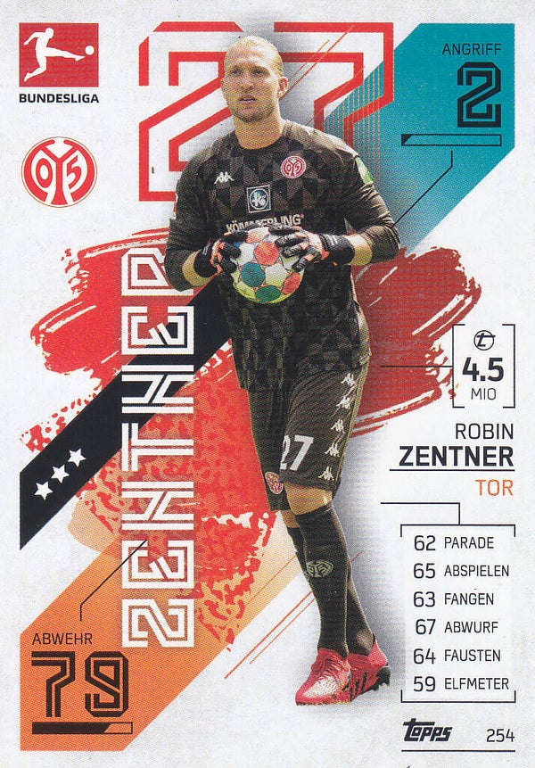 Robin Zentner / 1.FSV Mainz 05 / Topps Match Attax 2021 / Basis Karte / Nr.254