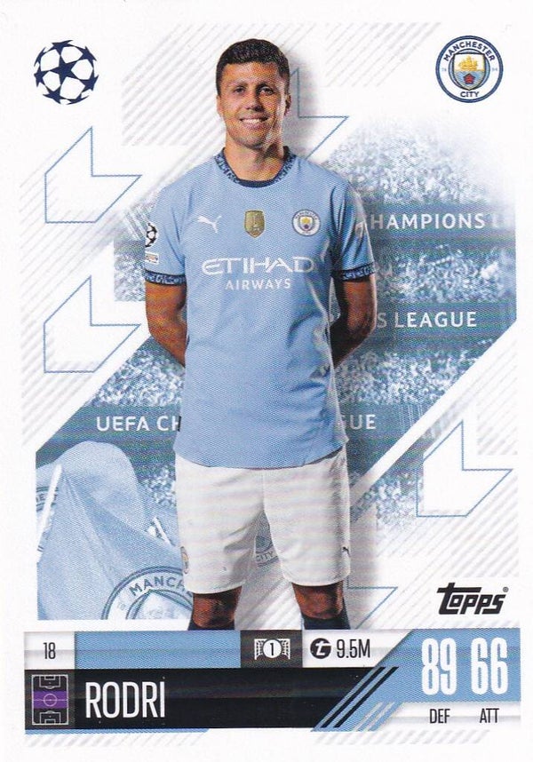 Rodri - Manchester City - Topps Champions League 2024 - Basis Karte - Nr. 18
