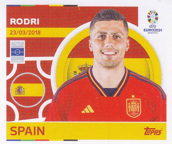 Rodri / Spanien / Topps EM 2024 / Basis Bild / Nr. ESP 13
