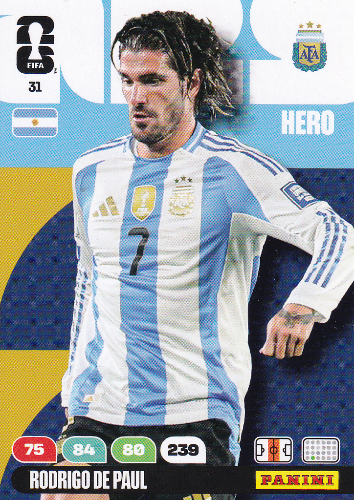 Rodrigo De Paul - Argentinien - Panini WM 2026 - Hero - Nr. 31