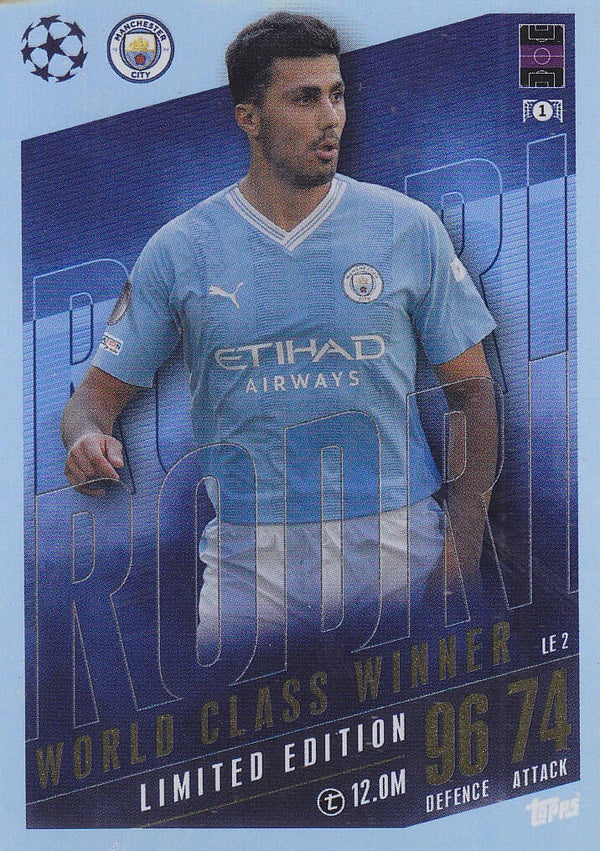 Rodri / Manchester City / Topps Champions League 2023 Extra / Limited Edition / World Class Winner / LE2