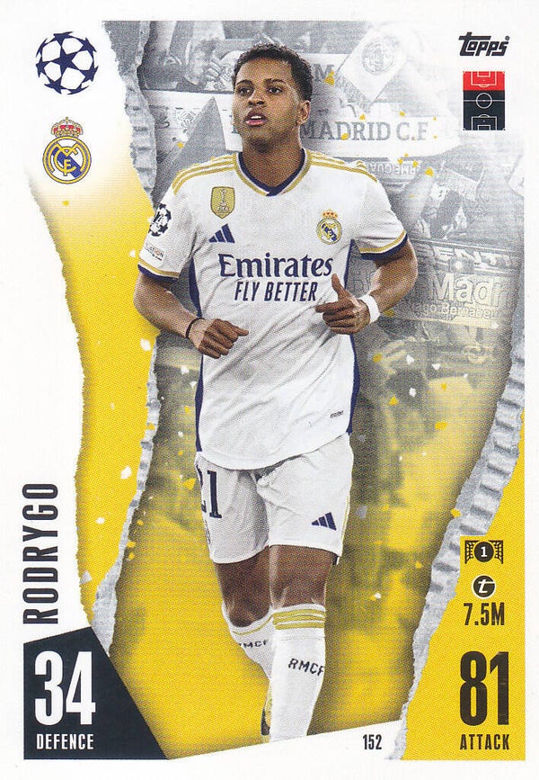 Rodrygo / Real Madrid / Topps Champions League 2023 / Basis Karte / Nr. 152