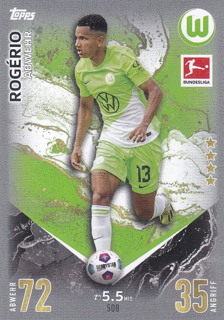 Rogerio / VFL Wolfsburg / Topps Match Attax Extra 2023 / Basis Karte / Nr. 508