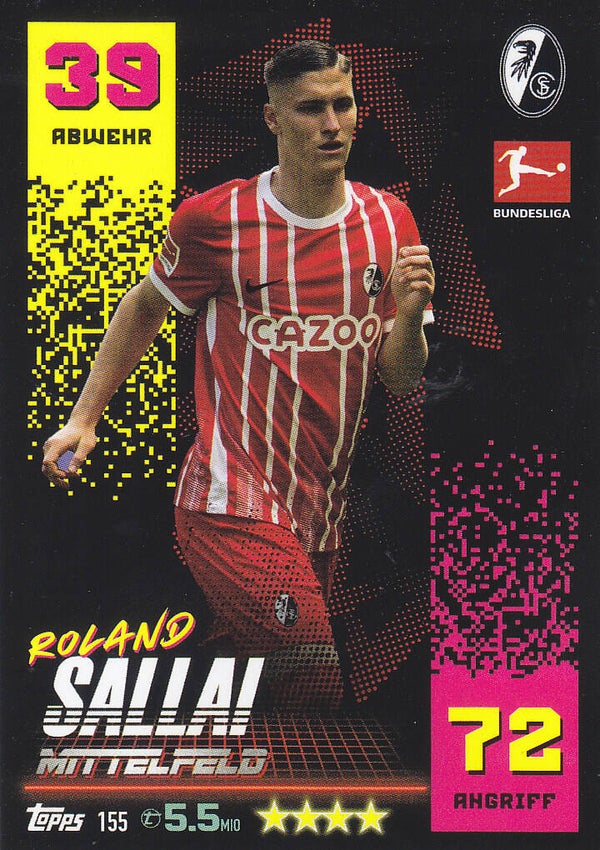 Roland Sallai / SC Freiburg / Topps Match Attax 2022 / Basis Karte / Nr. 155