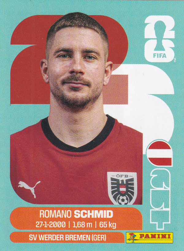 Romano Schmid - Österreich - Panini WM 2026 - Basis Bild - AUT16