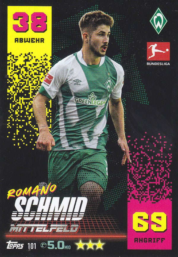 Romano Schmid - SV Werder Bremen - Topps Match Attax 2022 - Basis Karte - Nr. 101