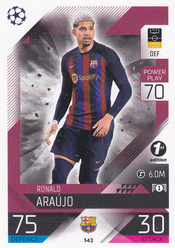 Ronaldo Araujo - FC Barcelona - Topps Champions League 2022 - Basis Karte - Nr. 143