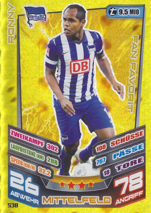 Ronny / Hertha BSC Berlin / Topps Match Attax 2013 / Fan Favorit / Nr.538